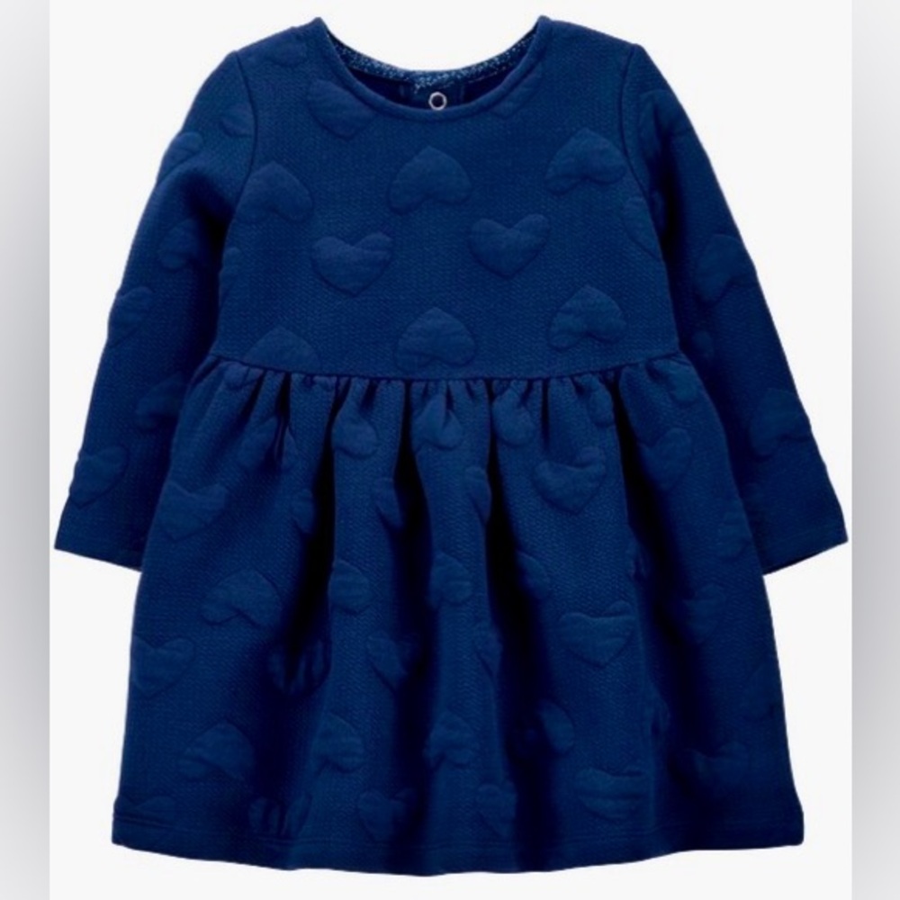 Carter's Dark Navy Blue Heart Pattern Dress 💙💙💙 / Like New!!